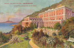 Castellamare Di Stabia Royal Palace Hotel Quisinana  Edit Richter Art Card  Tennis Court Vesuve - Castellammare Di Stabia