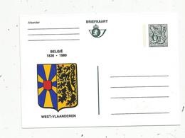 Entier Postal NEUF, Briefkaart, 6f50 ,BELGIË 1830-1980 , Blason WEST-VLAANDEREN,vierge , Belgique - Autres & Non Classés