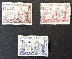 Vignettes Exposition Philatélique De METZ 1938 Neuves Sans Charnière + Lettre à En-tête Idem - Filatelistische Tentoonstellingen