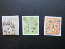 Altdeutschland NDP Nr. 13 / 14 Und 15 Gestempelt / Stempel K1 Hamburg - Used