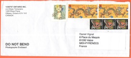 CANADA - 2016 - 95 Christmas + 2 X 95 Year Of The Dragon + 3 X 25 Butterfly - Viaggiata Da Ottawa Per Vabre, France - Covers & Documents