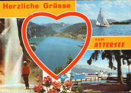 Osterreich - Postcard  Circulated In 1975 - Attersee - Multiviews - 2/scans - Attersee-Orte