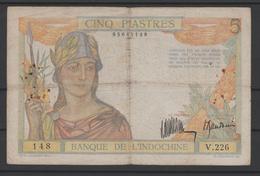 INDOCHINE  BANKNOTE   5$  Pick N° 53    Ref N° 148 - Indochine