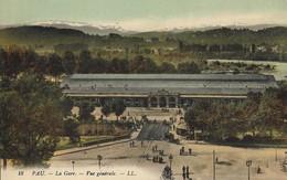 CARTE POSTALE ORIGINALE ANCIENNE : PAU VUE SUR LA GARE  ANIMEE  PYRENEES ATLANTIQUES (64) - Stazioni Senza Treni