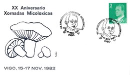 Enveloppe Avec 2 Cachets  Du 15 Au 17/11/1982  Espagne Champignon Champignons Mushroom Setas Pilze - Funghi