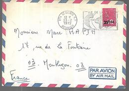 La Réunion    Lettre Par Avion Du 23 02 1972   De Saint Denis  Vers  Montluçon - Storia Postale