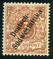 1897, 3 Pfg. Krone/Adler, Hellockerbraun Postfrisch Doppelt Geprüft Jäschke-Lantelme BPP - Deutsch-Südwestafrika