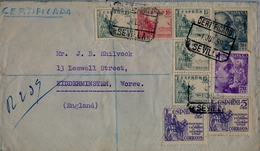 1950 ESPAÑA , SEVILLA - KIDDERMINSTER , SOBRE CERTIFICADO - Briefe U. Dokumente