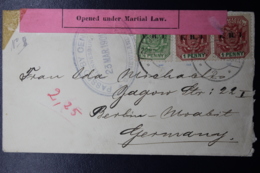 BOER WAR PERIOD Opened Under Martial Law Censor Cancel To Berlin Pair 1 Panny Mar 1901 - Transvaal (1870-1909)
