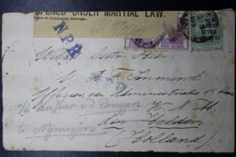 BOER WAR PERIOD  Cover BLOEMFONTEIN -> DEN HELDER HOLLAND Opened Under Martial Law + Censor Cancel 9-12-1901 - Oranje Vrijstaat (1868-1909)