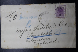 BOER WAR PERIOD  Cover HARRISON -> LONDON 1901 - Oranje-Freistaat (1868-1909)