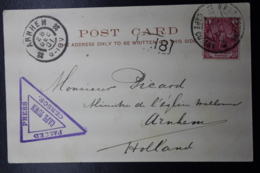 BOER WAR PERIOD POSTCARD GPO CAPE TOWN -> ARNHEM HOLLAND NICE CENSOR CANCEL 11-12-1901 - Cape Of Good Hope (1853-1904)