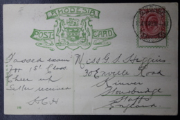 POSTCARD RHODESIA WITBANK -> UK  APRIL 1904  VICTORIA FALLS - Covers & Documents