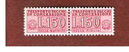 ITALIA  -  UNIF. 18 PACCHI IN CONCESSIONE   - 1968   15O LIRE (STELLE)  - NUOVI **(MINT) - Colis-concession