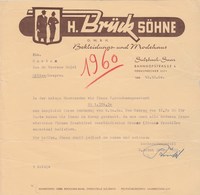 Allemagne Lettre Illustrée 12/12/1960 H BRÜCK SÖHNE Bekleidungs Und Modehaus SULZBACH Saar - 1950 - ...