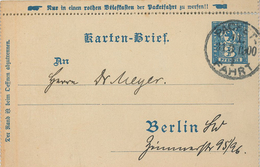 Kartenbrief Berlin 1900 Packetfahrt - Private & Local Mails