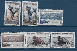 TAAF - 1956 - YVERT N° 2/7 ** / MNH - ANIMAUX - COTE = 51.4 EUR. - Unused Stamps