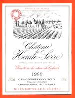 étiquette De Vin De Cahors Chateau De Haute Serre 1989 Georges Vigouroux à Cahors Cieurac - 75 Cl - Cahors