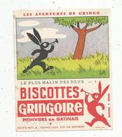 Delcampe - BUVARD,biscottes GRINGOIRE,Phitiviers En Gatinais,le Plus Malin Des Deux , Les Aventures De Gringo, Frais Fr : 1.55€ - Alimentos