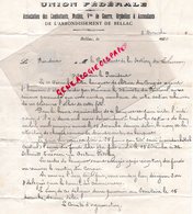 87 - THOURON- RARE LETTRE UNION FEDERALE ASSOCIATION COMBATTANTS VEUVES DE GUERRE ARRONDISSEMENT BELLAC- 1930 - Altri & Non Classificati