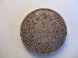 France: 5 Francs 1875 Hercule - J. 5 Francos