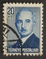 1948, President Inonu, Turk Postalari, Republic, Türkiye, Turkey - Usati