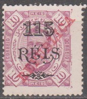 CONGO - 1915-  D. Carlos I, C/ Sobrecarga «REPUBLICA»  115 R. S/ 10 R.   D.13 1/2   P. Porc.  (*) MNG  MUNDIFIL  Nº 125a - Portuguese Congo