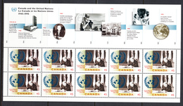 Canada 1995 UN 50th Anniversary Minisheet, Sc# ,SG - Blocks & Kleinbögen