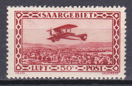 Sarre Avion Survolant Sarrebruck Poste Aérienne  N°1 Neuf* Charnière - Aéreo