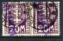 DANZIG 1923 Postage Due 20 Mk. Pair Postally Used, Signed Infla. Michel 22Y €280 - Impuestos