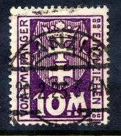 DANZIG 1923 Postage Due 10 Mk. Sideways Watermark Postally Used, Signed Infla. Michel 21Y - Dantzig