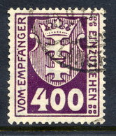 DANZIG 1921 Postage Due 400 Pf. Postally Used, Signed Infla. Michel 11 - Portomarken