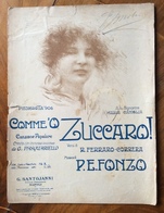 SPARTITO MUSICALE VINTAGE  COMME 'O ZUCCARO ! PIEDIGROTTA 1906  V.nota - Folk Music