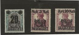 SARRE - N° 50 A 52 NEUF CHARNIERE - ANNEE 1921-  COTE : 30,25 € - Unused Stamps