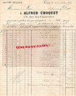 76- ROUEN- RARE DOUBLE FACTURE ALFRED CHOQUET-MAISON ZELLER- 176 RUE DES CHARRETTES- 1889 - 1800 – 1899