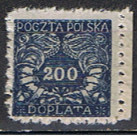 POLOGNE 55 // YVERT 30 TIMBRE TAXE  // 1919 - Oficiales