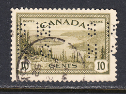 Canada 1946 OHMS, Cancelled, Inverted Perfin, Sc# O269 - Perforiert/Gezähnt