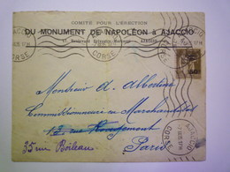 GP 2019 - 632  ENVELOPPE  Du Comité Pour L'érection Du MONUMENT De NAPOLEON à AJACCIO   1935   XXX - Ohne Zuordnung
