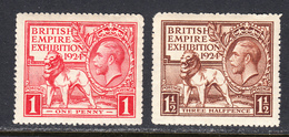 Great Britain 1924 Mint No Hinge, Sc# 185-186 - Ongebruikt