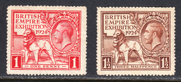 Great Britain 1924 Mint Mounted, Sc# 185-186 - Ongebruikt