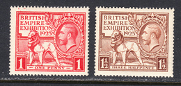 Great Britain 1925 Mint Mounted, Sc# 203-204 - Unused Stamps