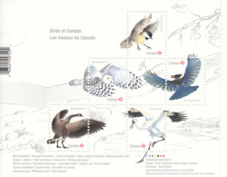 Canada 2018 MNH Souvenir Sheet Of 5 Birds Chickadee, Owl, Jay, Goose, Crane - Ongebruikt