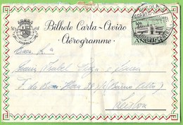História Postal - Filatelia - Aerograma - Aerogram - Stationery - Philately - Lisboa - Angola - Usado