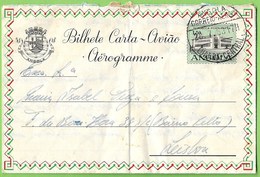 História Postal - Filatelia - Aerograma - Aerogram - Stationery - Philately - Lisboa - Angola - Usati