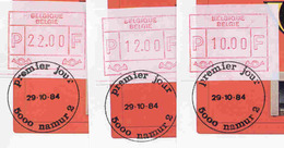 1984 "ATM  FDC" 57  Série 10-12-22          Namur 2  Cartes Postales - 1980-99