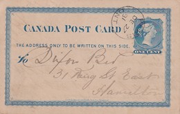 CANADA 1881        ENTIER POSTAL/GANZSACHE/POSTAL STATIONERY CARTE DE PARIS - 1860-1899 Victoria