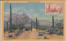 ARIZONA, A Desert Road,  FDC  1958 - Rutas Americanas