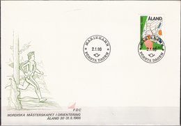 Åland Aland 1986 Nordic Championships In Orienteering  MK 1,30  Mi 15 FDC - Aland
