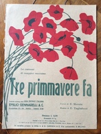 SPARTITO MUSICALE VINTAGE TRE PRIMMAVERE FA  Di Murolo-Tagliaferri CASA MUSICALE EMILIO GENNARELLI & C. NAPOLI - Folk Music