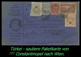 TURKEY ,EARLY OTTOMAN SPECIALIZED FOR SPECIALIST, SEE..Paketkarte Nach Wien - Lettres & Documents